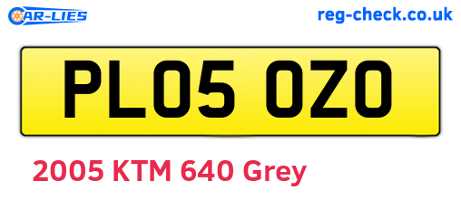PL05OZO are the vehicle registration plates.