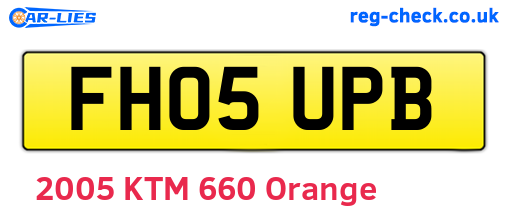 FH05UPB are the vehicle registration plates.