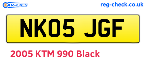 NK05JGF are the vehicle registration plates.