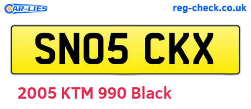 SN05CKX are the vehicle registration plates.