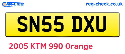 SN55DXU are the vehicle registration plates.