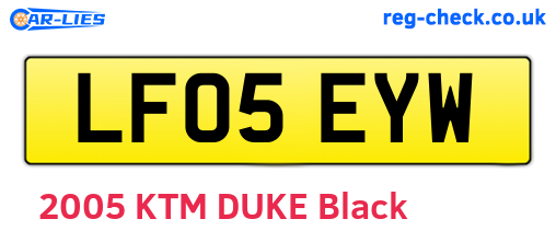 LF05EYW are the vehicle registration plates.