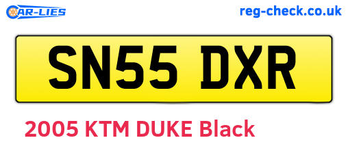 SN55DXR are the vehicle registration plates.