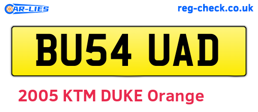 BU54UAD are the vehicle registration plates.