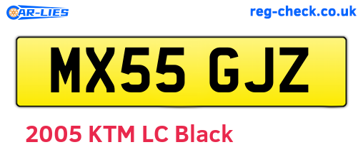 MX55GJZ are the vehicle registration plates.