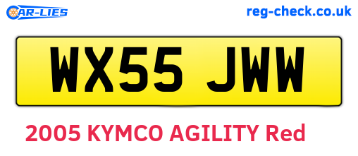 WX55JWW are the vehicle registration plates.