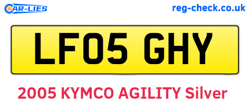 LF05GHY are the vehicle registration plates.