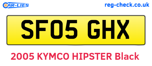 SF05GHX are the vehicle registration plates.