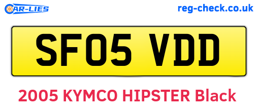SF05VDD are the vehicle registration plates.