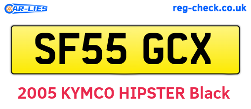 SF55GCX are the vehicle registration plates.