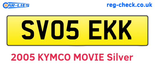 SV05EKK are the vehicle registration plates.