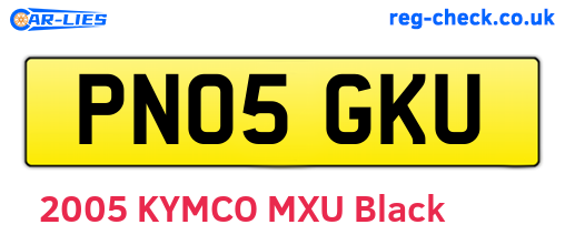 PN05GKU are the vehicle registration plates.