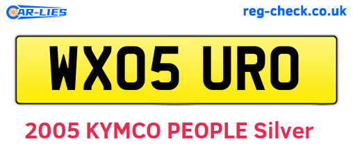 WX05URO are the vehicle registration plates.