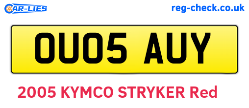 OU05AUY are the vehicle registration plates.