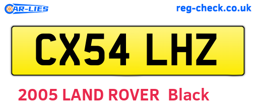 CX54LHZ are the vehicle registration plates.