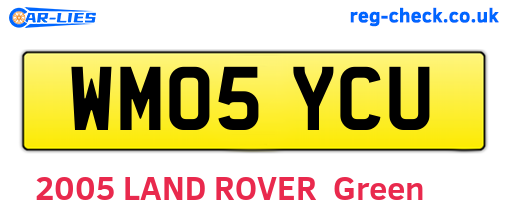 WM05YCU are the vehicle registration plates.
