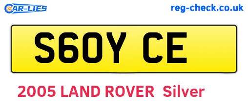 S60YCE are the vehicle registration plates.
