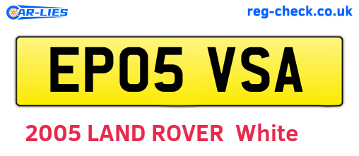 EP05VSA are the vehicle registration plates.