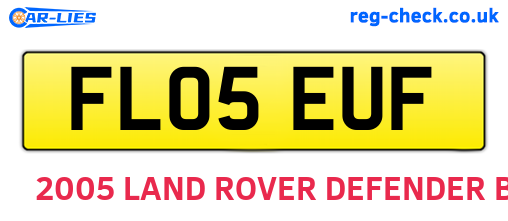 FL05EUF are the vehicle registration plates.