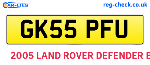 GK55PFU are the vehicle registration plates.