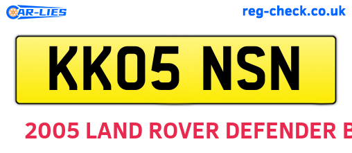 KK05NSN are the vehicle registration plates.