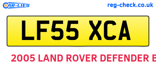 LF55XCA are the vehicle registration plates.