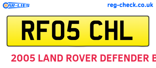 RF05CHL are the vehicle registration plates.