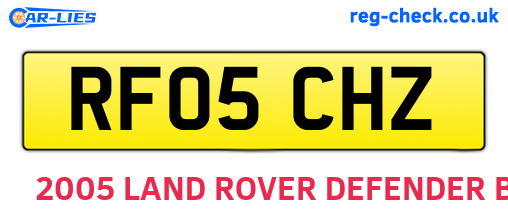 RF05CHZ are the vehicle registration plates.