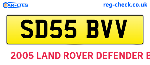 SD55BVV are the vehicle registration plates.