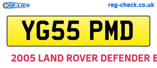 YG55PMD are the vehicle registration plates.