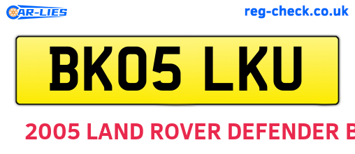 BK05LKU are the vehicle registration plates.