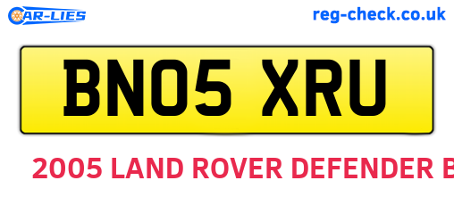 BN05XRU are the vehicle registration plates.