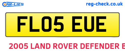 FL05EUE are the vehicle registration plates.