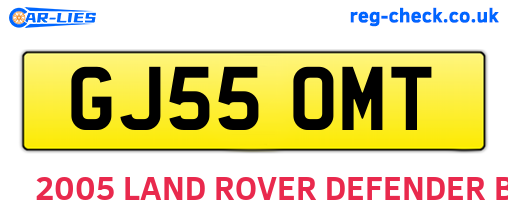 GJ55OMT are the vehicle registration plates.