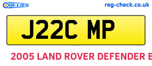 J22CMP are the vehicle registration plates.