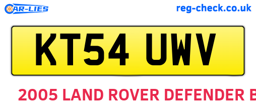 KT54UWV are the vehicle registration plates.