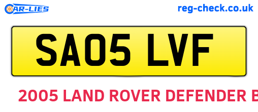 SA05LVF are the vehicle registration plates.