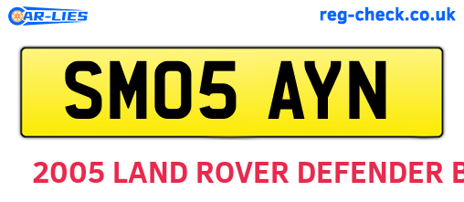 SM05AYN are the vehicle registration plates.