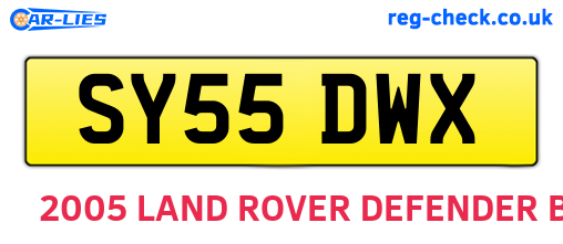 SY55DWX are the vehicle registration plates.