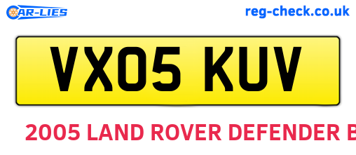 VX05KUV are the vehicle registration plates.