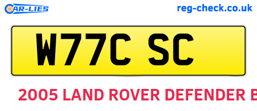 W77CSC are the vehicle registration plates.