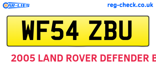 WF54ZBU are the vehicle registration plates.