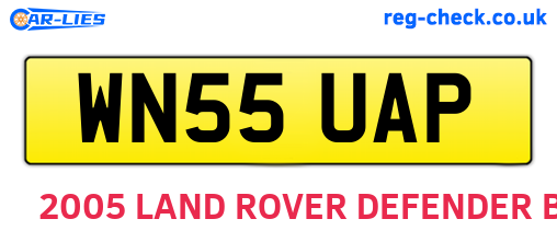 WN55UAP are the vehicle registration plates.