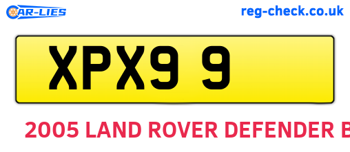 XPX99 are the vehicle registration plates.