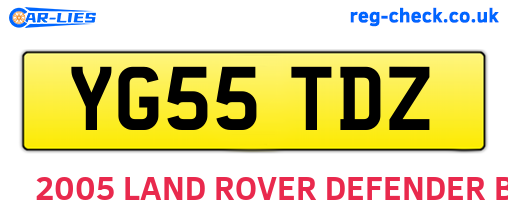 YG55TDZ are the vehicle registration plates.