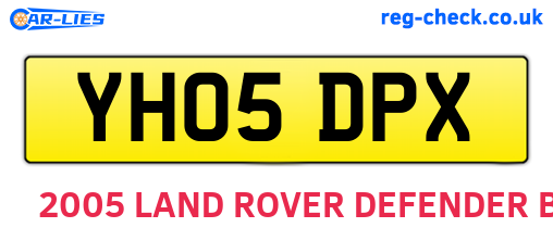 YH05DPX are the vehicle registration plates.