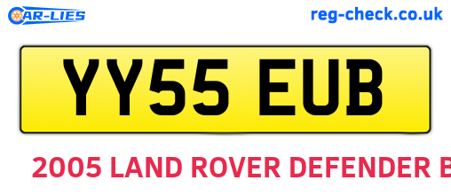 YY55EUB are the vehicle registration plates.