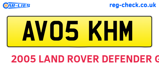 AV05KHM are the vehicle registration plates.