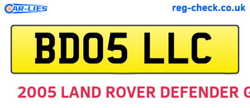 BD05LLC are the vehicle registration plates.