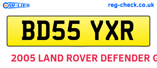BD55YXR are the vehicle registration plates.